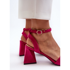 Vinceza Naisten korkeakorkoiset sandaalit, jotka on valmistettu Eco Suede Fuchsia Upttimasta vaaleanpunainen 2