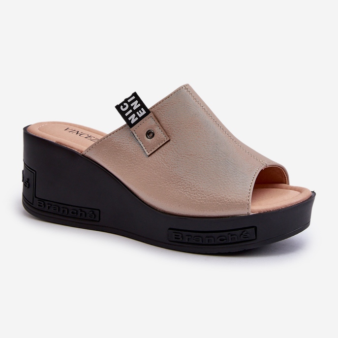 Vinceza Naisten Wedge Flip-Flops Golden Vleni kultainen 1