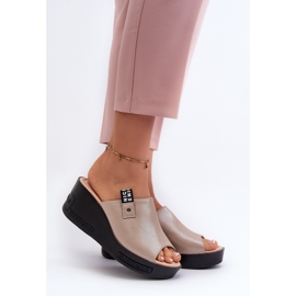 Vinceza Naisten Wedge Flip-Flops Golden Vleni kultainen 2