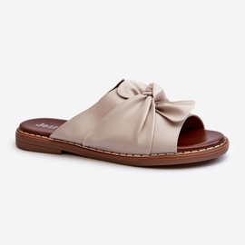 Naisten tasakorkoiset varvastossut beige Nelvira 1