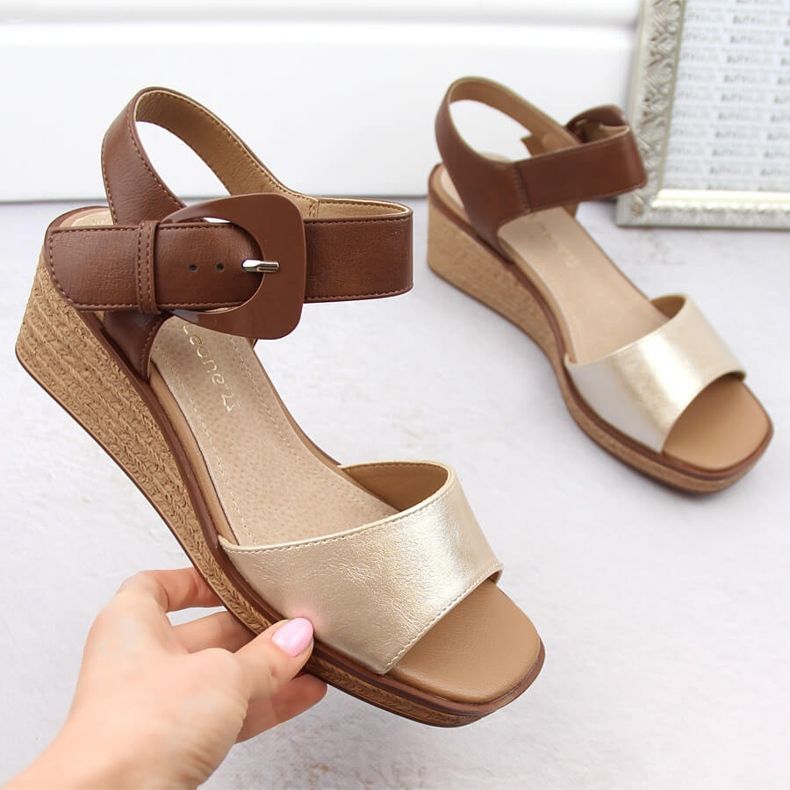 Naisten kiila sandaalit kultasoljella Sergio Leone SK302 kultainen 1