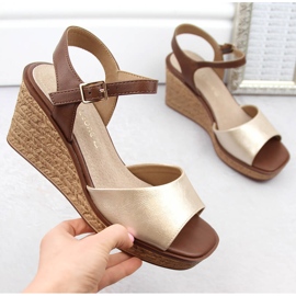 Naisten kultaiset kiila sandaalit Sergio Leone SK229 kultainen 1