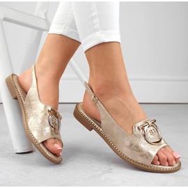 Mukavat naisten sandaalit kultakoristeilla S.Barski 053 kultainen 1