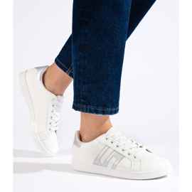 Naisten valkoiset ja hopeiset tennarit valkoinen 2