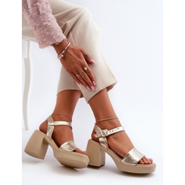 Zazoo 40386 Naisten nahkasandaalit, kulta kultainen 1