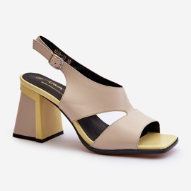 S.Barski Naisten korkeakorkoiset sandaalit beige D&amp;A MR38-153 1