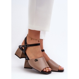 Vinceza Tyylikkäät naisten sandaalit eko-nahasta, Beige Vattima 2