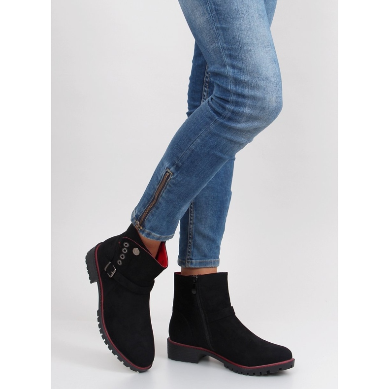 Jodhpur-saappaat reunuksella r112p Musta 1