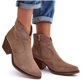 S.Barski Mokka Cowboy-saappaat vetoketjulla D&amp;A SN622-29 Tummanbeige 4