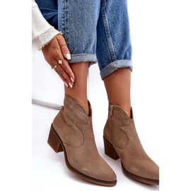 S.Barski Mokka Cowboy-saappaat vetoketjulla D&amp;A SN622-29 Tummanbeige 1