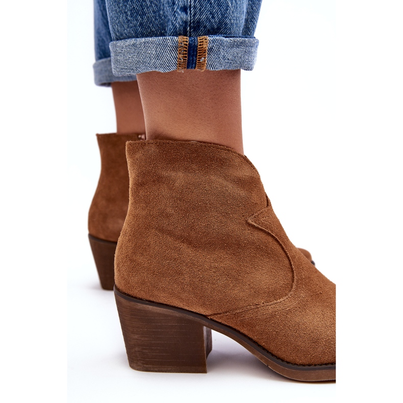 S.Barski Mokka Cowboy-saappaat vetoketjulla D&amp;A SN622-29 Camel ruskea 2