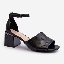 Vinceza Naisten korkeakorkoiset sandaalit Eco-nahasta, musta Horissa 1