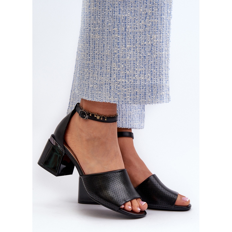 Vinceza Naisten korkeakorkoiset sandaalit Eco-nahasta, musta Horissa 2