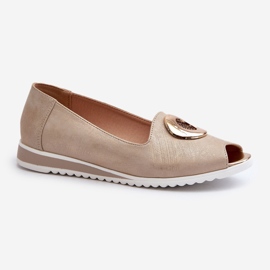 Jezzi Naisten pumput ekologisella nahkakoristeella, kultainen Biolita 1