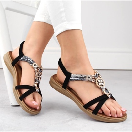 Naisten mukavat litteät mustat sandaalit Artiker 54C1334 2