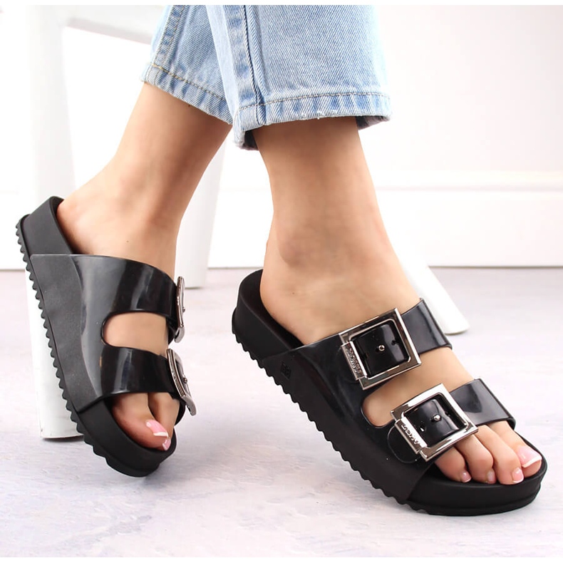 Mukavat naisten tossut, tuoksuinen, joustava, kumi, musta, Zaxy HH285157 1