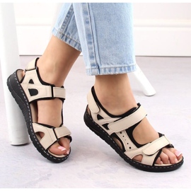 Mukavat nahkasandaalit Artiker W HBH77, beige 1