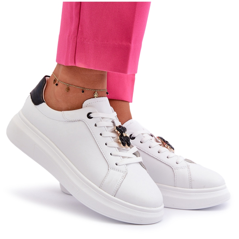 Vinceza Naisten nahkalenkkarit nallella, valkoinen Mirven 4