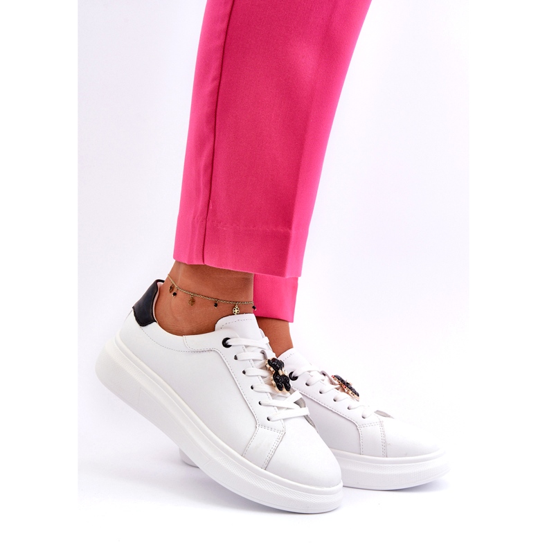 Vinceza Naisten nahkalenkkarit nallella, valkoinen Mirven 1