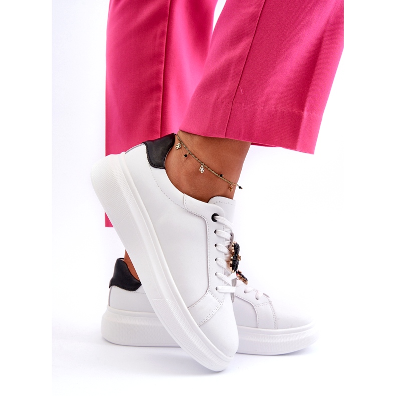 Vinceza Naisten nahkalenkkarit nallella, valkoinen Mirven 3