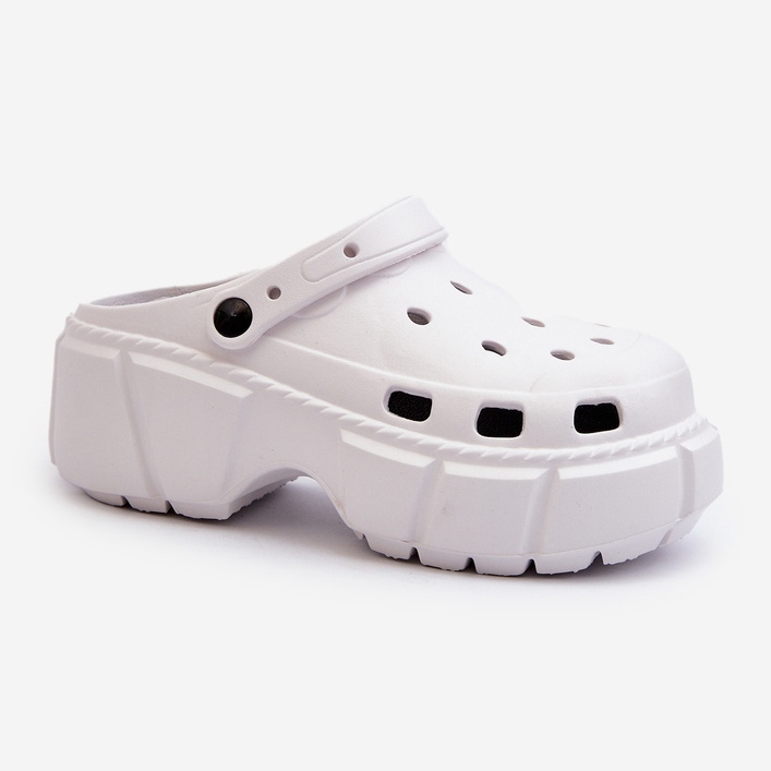 Naisten vaahtovarvastossut massiivisessa pohjassa, valkoinen Witima 1