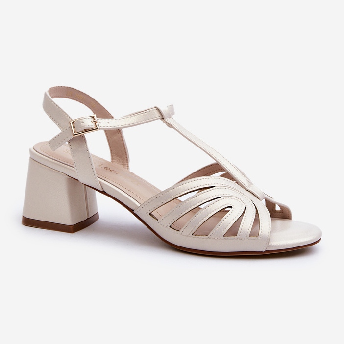 Naisten korkeakorkoiset sandaalit Sergio Leone SK880 Pearl valkoinen 1