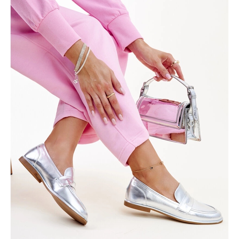 Hopeiset klassiset Nasia mokasiinit hopea 1