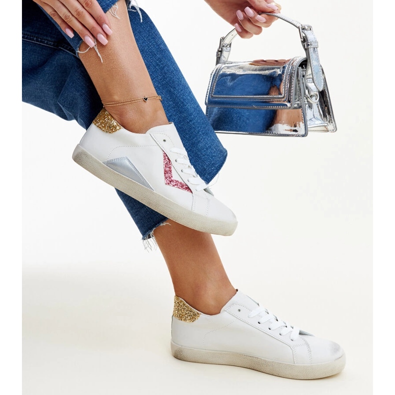 Gombolin valkoiset lenkkarit kuluneella efektillä valkoinen 1