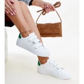 Valkoiset ja vihreät Samala velcro -lenkkarit valkoinen 1