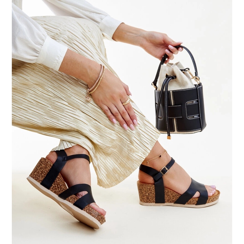 Gaberan mustat korkkikiila sandaalit 1