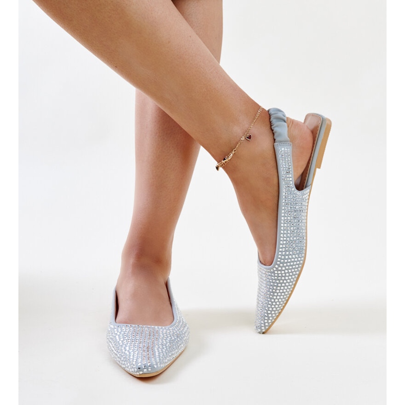 Nadianan kiiltävän harmaat avokorkoiset sandaalit 1