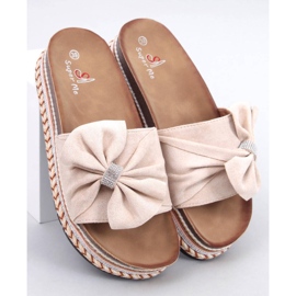 Korkkivarvastossut värikkäällä pohjalla Servoz Beige 1