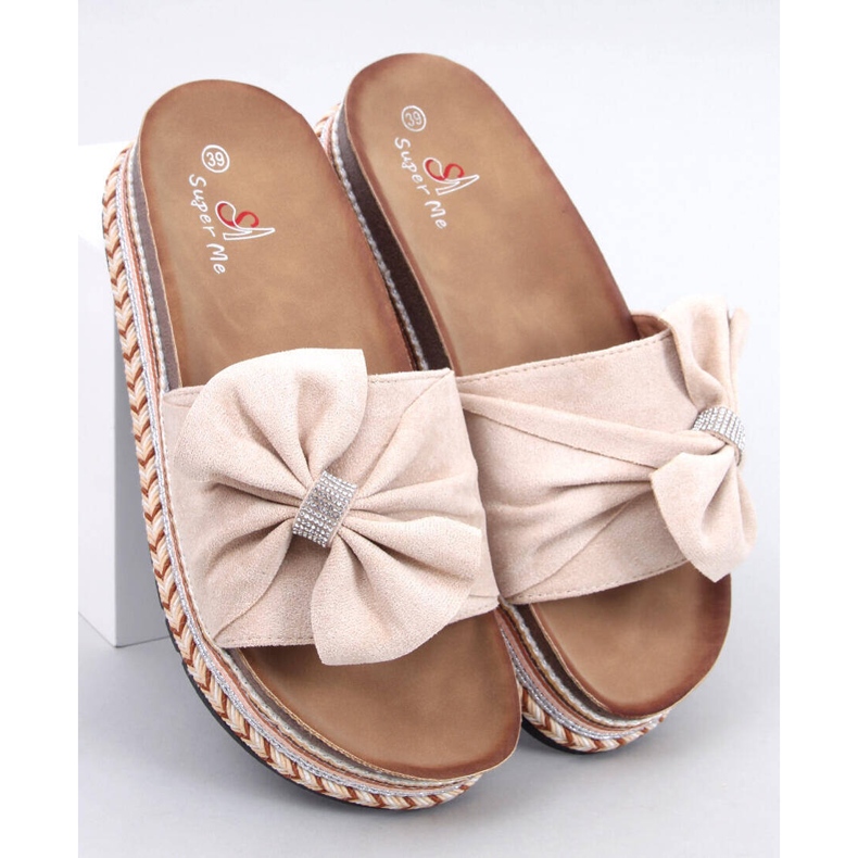 Korkkivarvastossut värikkäällä pohjalla Servoz Beige 1