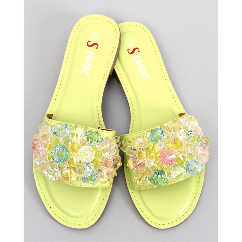 Estrada Vihreät tossut värikkäillä kivillä 1