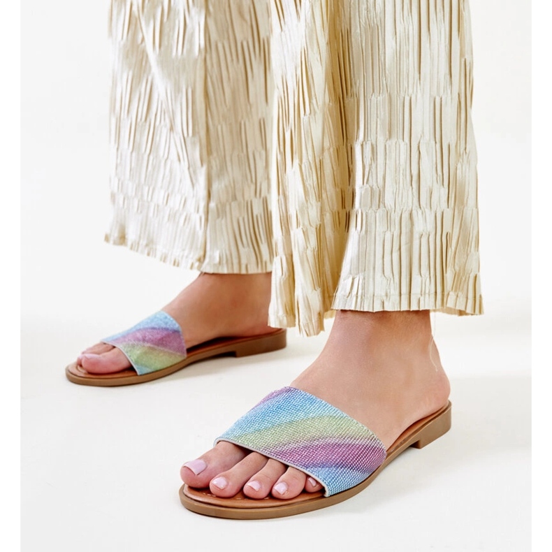 Moniväriset kiiltävät Anilsa varvastossut monivärinen 1