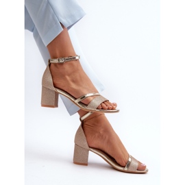 Vinceza Naisten kimaltelevat matalakorkoiset sandaalit, Golden Ploemis kultainen 1