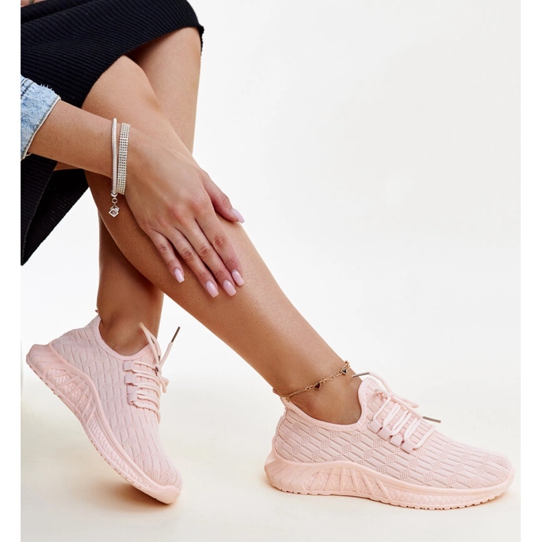 Vaaleanpunaiset Milena-kankaiset lenkkarit vaaleanpunainen 1