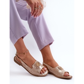 Naisten sandaalit koristeella S.Barski KV27-049 kultaa kultainen 1