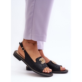 Naisten sandaalit koristeella S.Barski KV27-049 Musta 2