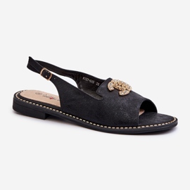 Naisten sandaalit koristeella S.Barski KV27-049 Musta 1
