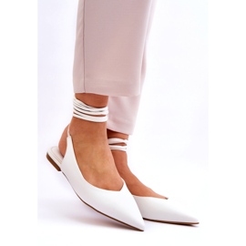 Sweet Shoes Naisten sidottu kärkiballerinat, valkoinen turriso 3