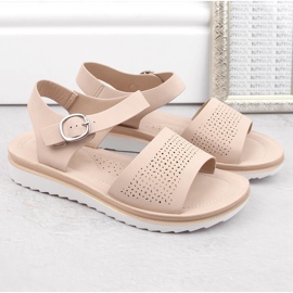 Naisten vaaleanpunaiset harjakattoiset sandaalit Sergio Leone SK082H vaaleanpunainen 4