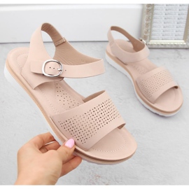 Naisten vaaleanpunaiset harjakattoiset sandaalit Sergio Leone SK082H vaaleanpunainen 5