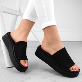 Naisten mustat tekstiilivarvastossut, Sergio Leone SK083H 1