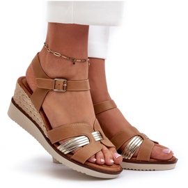 Naisten kiila sandaalit, joissa punottu ruskea Starlenna 9