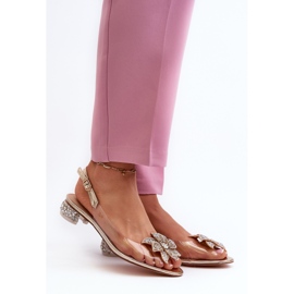 S.Barski Läpinäkyvät matalakorkoiset sandaalit kultakoristeella D&amp;A MR38-383 kultainen 2