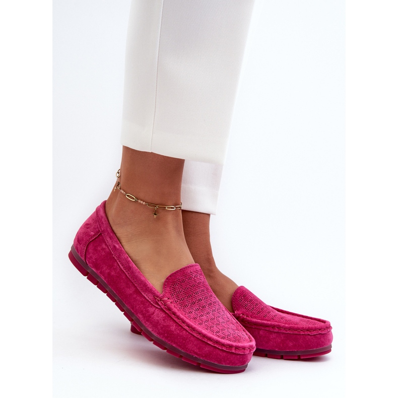 Suede naisten mokasiinit Fuchsia S.Barski LR755 vaaleanpunainen 2