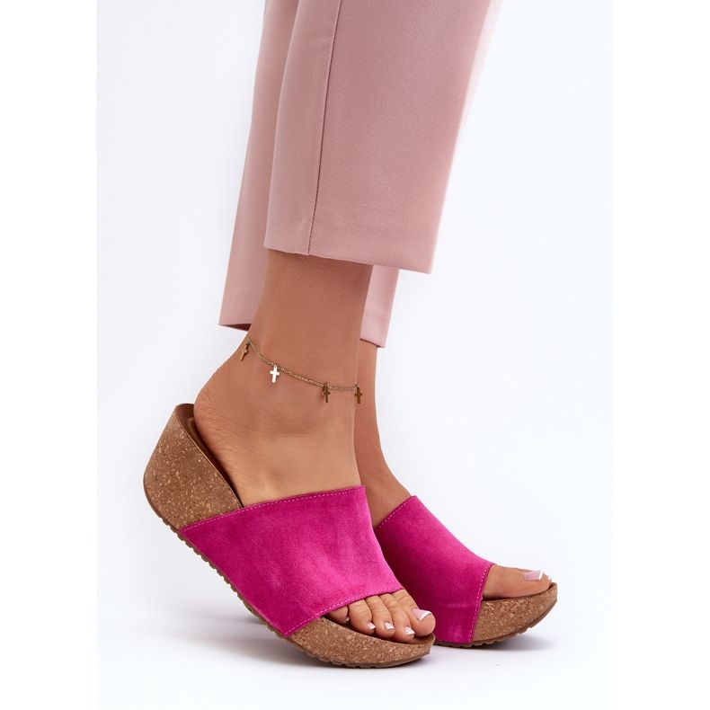 Zazoo 40311 naisten varvastossut korkkikiilafuksialla vaaleanpunainen 2