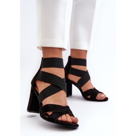 Naisten korkeakorkoiset sandaalit, joissa olkaimet Black Obissa musta 3