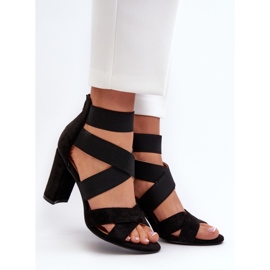 Naisten korkeakorkoiset sandaalit, joissa olkaimet Black Obissa musta 2